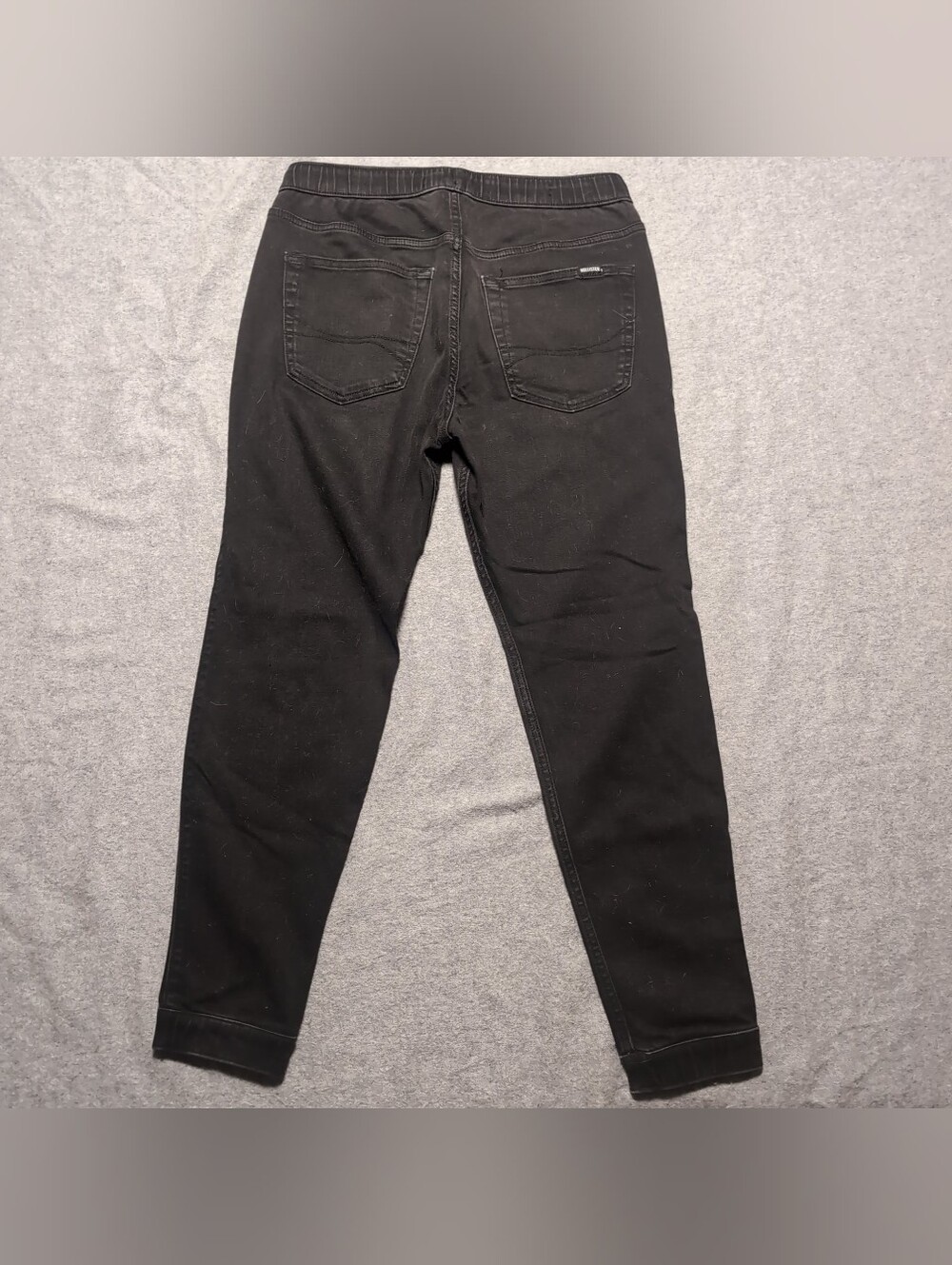 HOLLISTER - Mens Skinny Jogger Size Medium Drawstring Tapered Midnight Black GUC - Picture 5 of 5